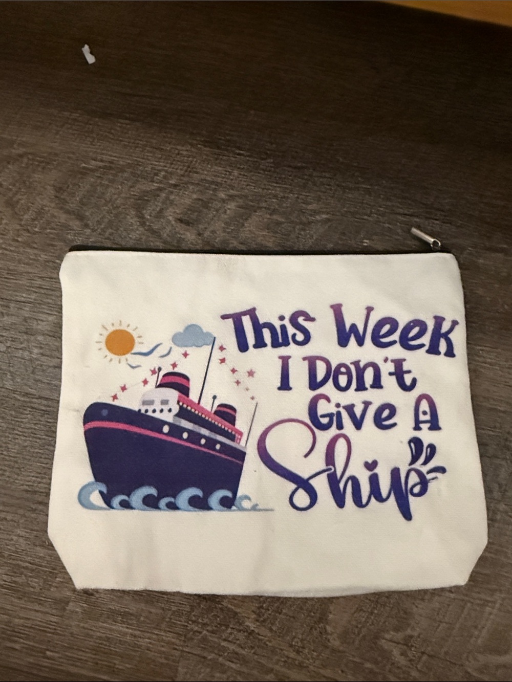 N/A This Week I Don't Give A Ship Canvas Pouch - White
